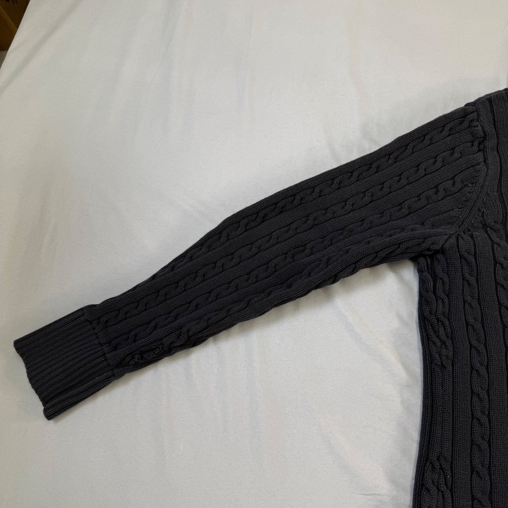 Ralph Lauren women's black Cable Knit Full Zip Crest Cardigan Sweater Large‎ - Picture 16 of 16